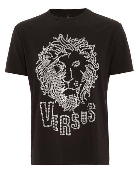 versus versace maxi lion t shirt|Versus by Versace Men's Encrusted Lion Head Logo T.